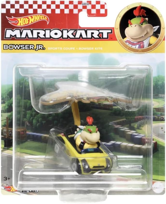 Amazon.com: Hot Wheels Mariokart Bowser Jr. Sports Coupe + Bowser